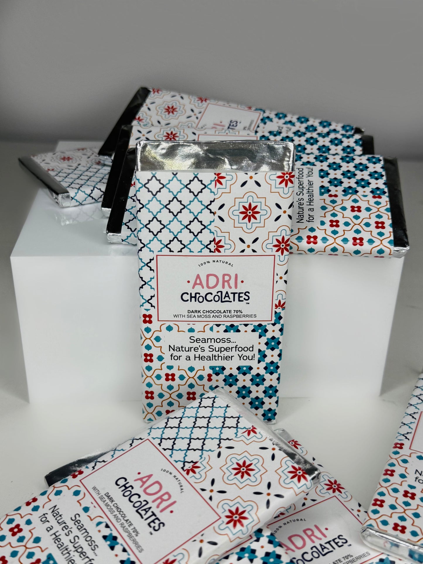 Dark Chocolate 70% With Sea Moss and Raspberries