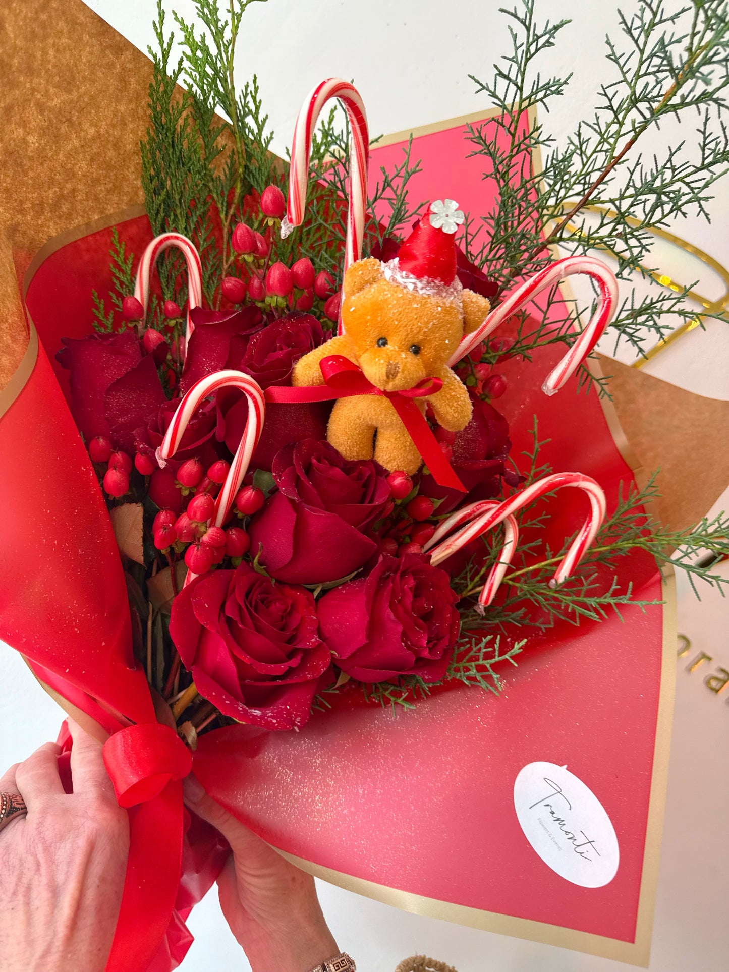 Candy Cane Christmas Roses