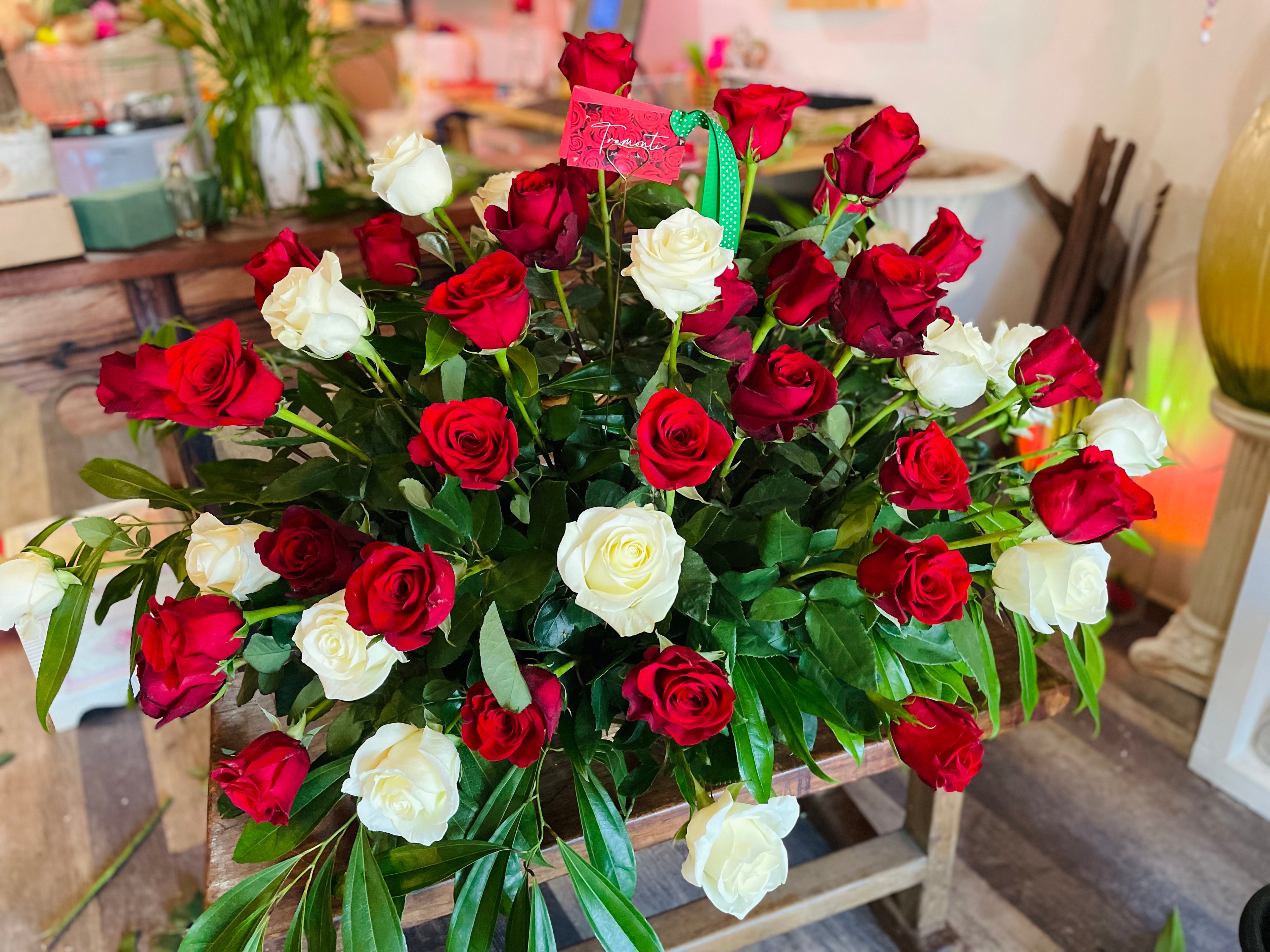 Blooming love roses basket