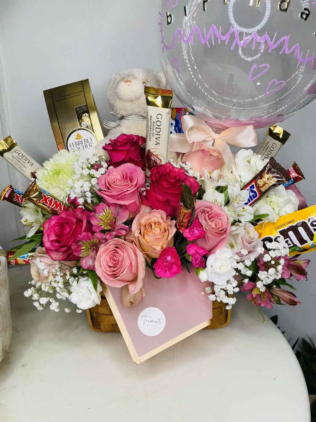 Sweet Blooms & Cuddles Gift Basket