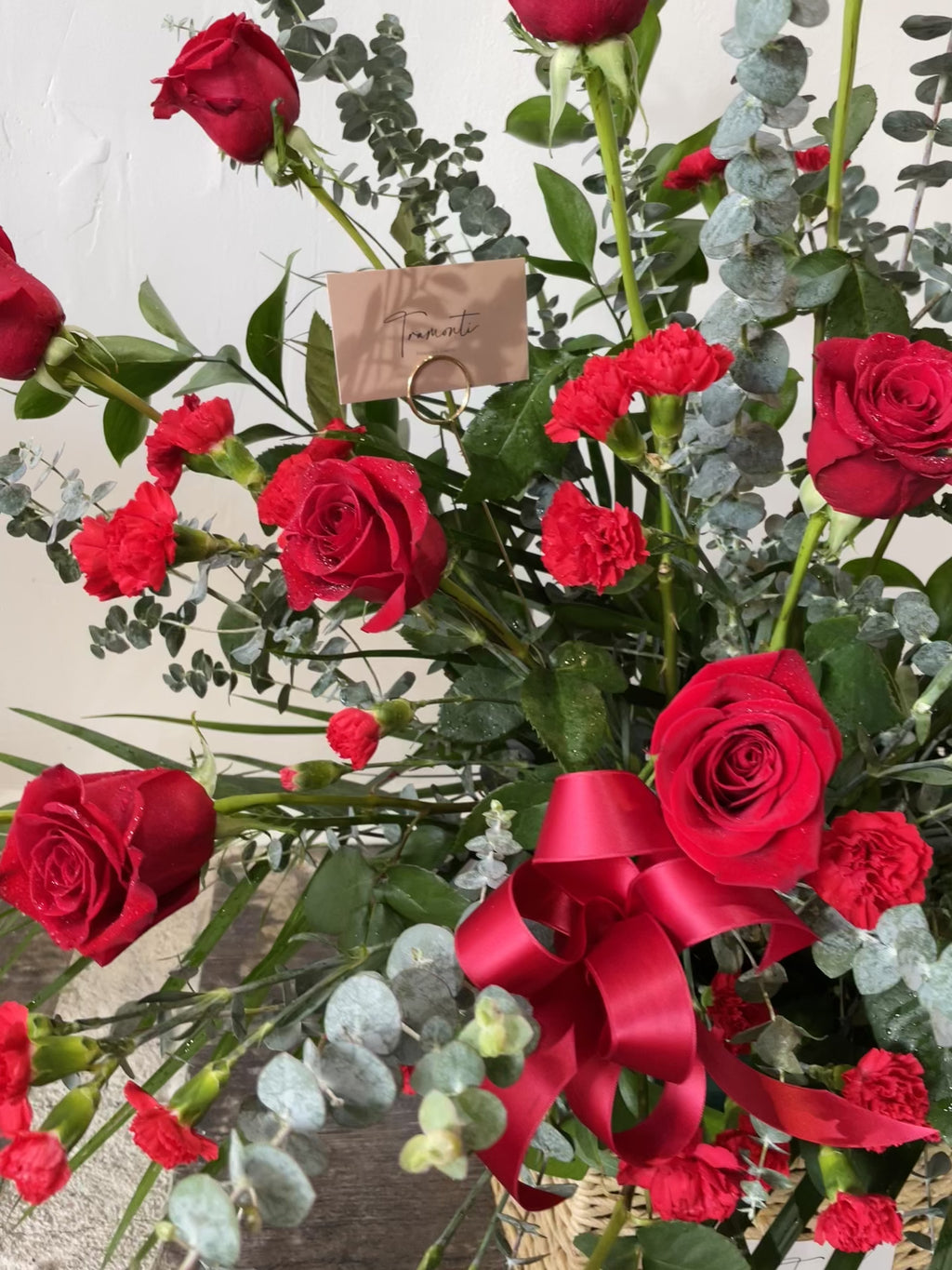Passionate red floral basket