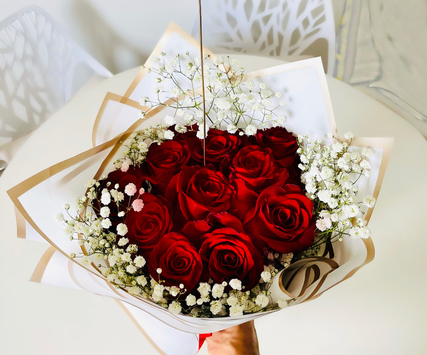 12 Red roses wrapped - Tramonti Flowers & Events